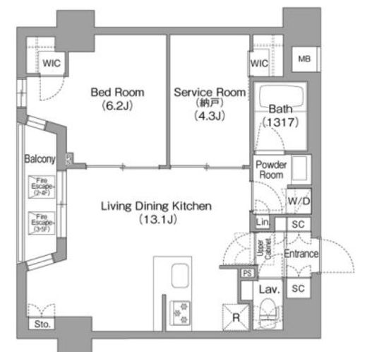 コンフォリア中葛西　403号室　間取り