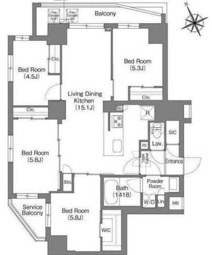 コンフォリア中葛西　501号室　間取り