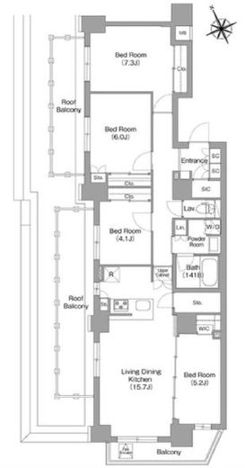 コンフォリア中葛西　603号室　間取り