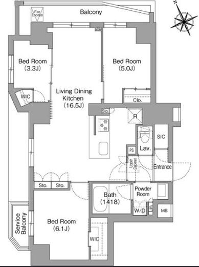 コンフォリア中葛西　701号室　間取り