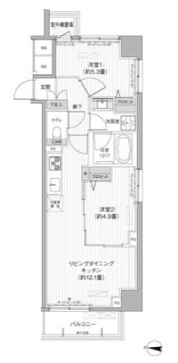 関寅ビル第10　501号室　間取り