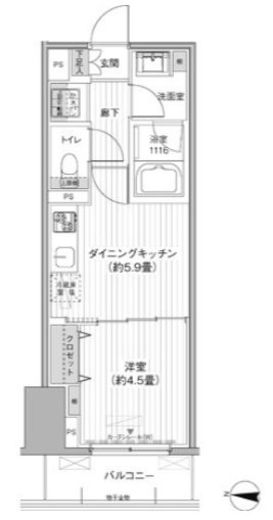 関寅ビル第10　502号室　間取り