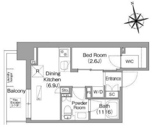 コンフォリア・リヴ門前仲町EAST　901号室　間取り