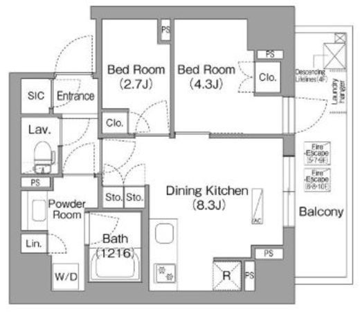 コンフォリア・リヴ門前仲町EAST　903号室　間取り