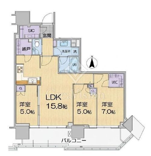 グランドシティタワー月島　2910号室　間取り