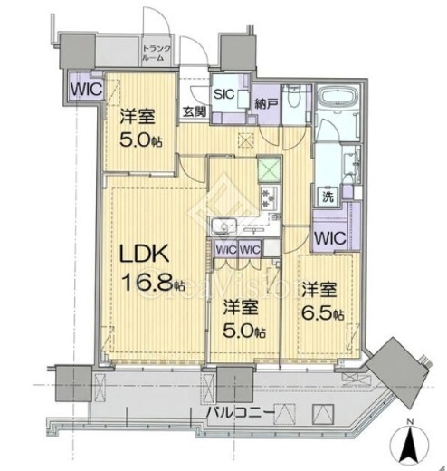 グランドシティタワー月島　5608号室　間取り