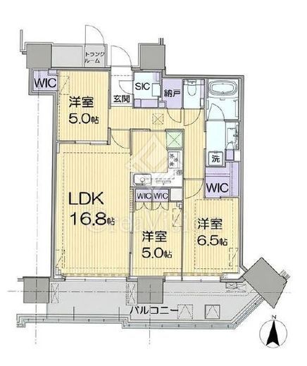 グランドシティタワー月島　5608号室　間取り