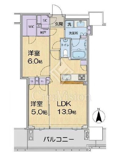 グランドシティタワー月島　611号室　間取り