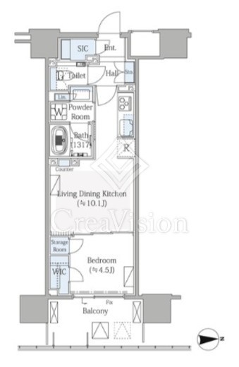 グランドシティタワー月島　1907号室　間取り