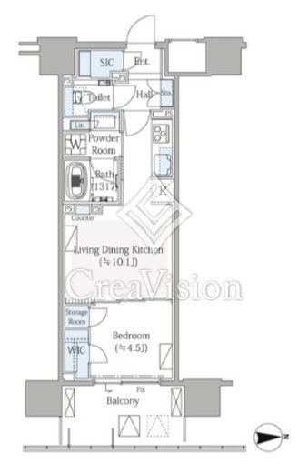グランドシティタワー月島　2107号室　間取り