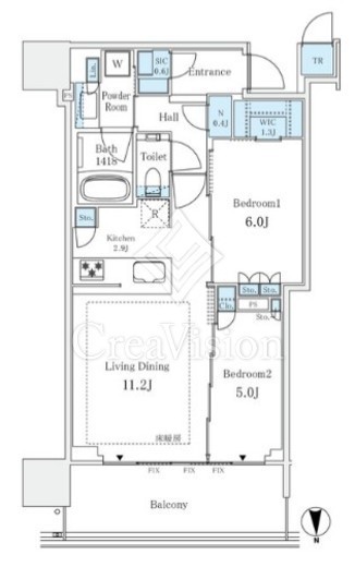 グランドシティタワー月島　2903号室　間取り