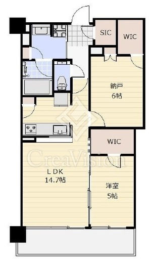 グランドシティタワー月島　2114号室　間取り