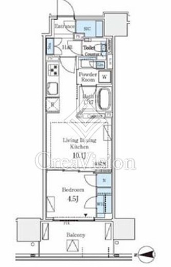 グランドシティタワー月島　719号室　間取り