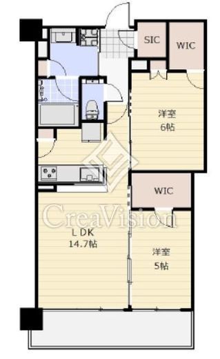 グランドシティタワー月島　1715号室　間取り