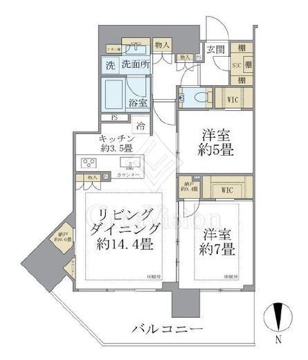 グランドシティタワー月島　4803号室　間取り
