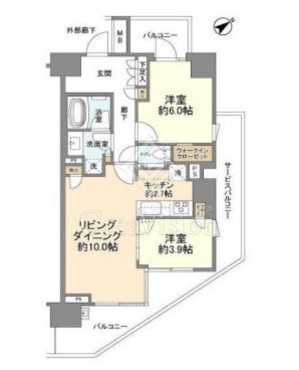 ブランズ芝浦　1005号室　間取り