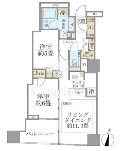 ブリリア二番町　1605号室　間取り