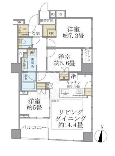 ブリリア二番町　806号室　間取り