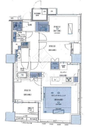 Ｂｒｉｌｌｉａ二番町　14F1号室　間取り