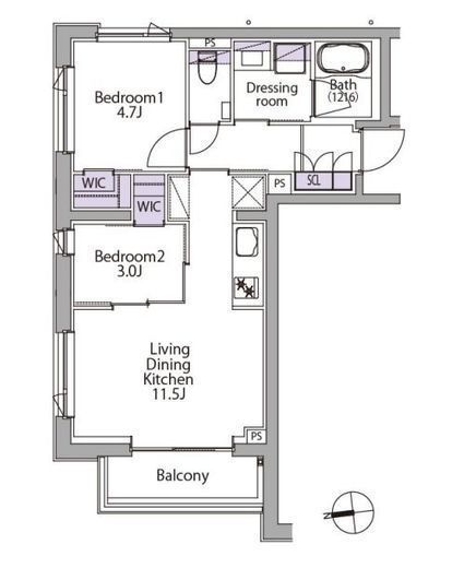 イプセ白金台　401号室　間取り