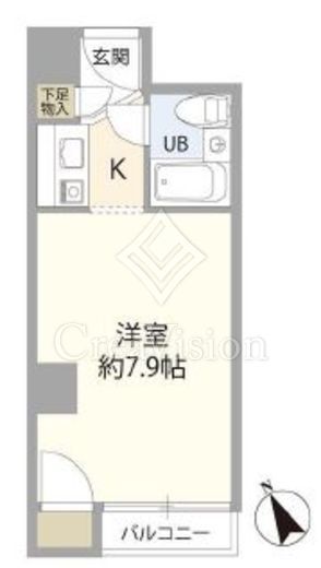 シャルマン築地明石町　2F1号室　間取り