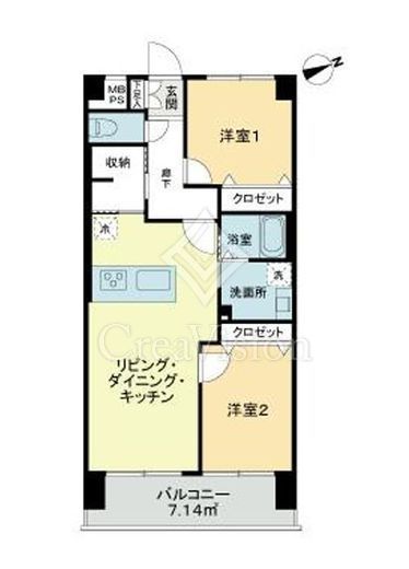グローイン新宿御苑　803号室　間取り