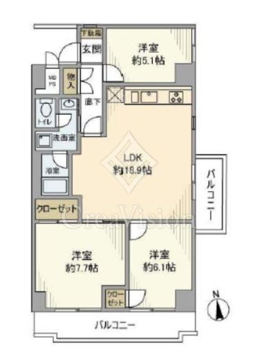 飯田橋第一パークファミリア　614号室　間取り