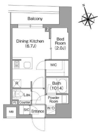 コンフォリア・リヴ八丁堀　204号室　間取り