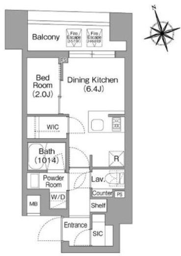 コンフォリア・リヴ八丁堀　505号室　間取り