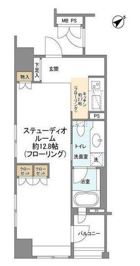 クオス銀座エスト・プルミエ　1004号室　間取り