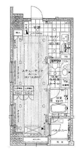 クオス銀座エスト・プルミエ　804号室　間取り
