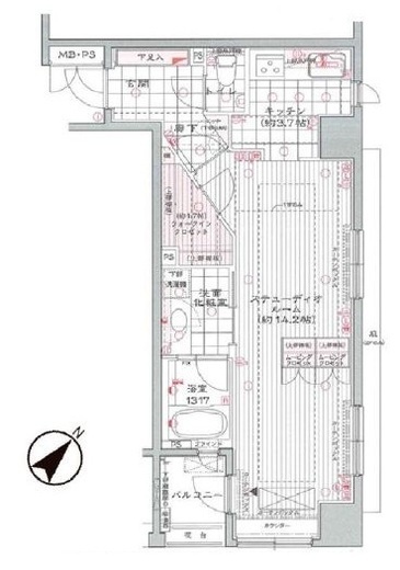 クオス銀座エスト・プルミエ　903号室　間取り