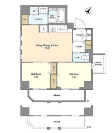 リテラス三ノ輪ウエスト　301号室　間取り