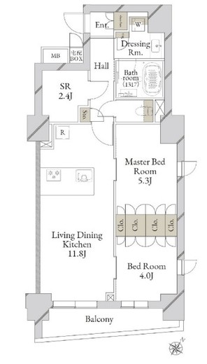 LiveCasa文京千石premier　1002号室　間取り