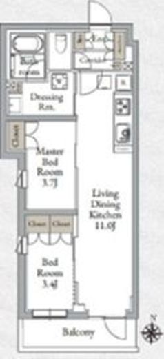 LiveCasa千鳥町　407号室　間取り