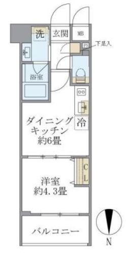 プラティーク目白　101号室　間取り
