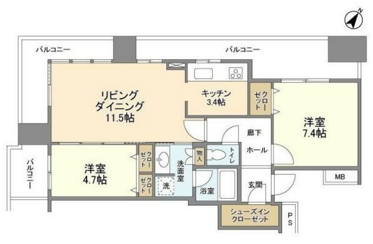 リガーレ日本橋人形町　2109号室　間取り