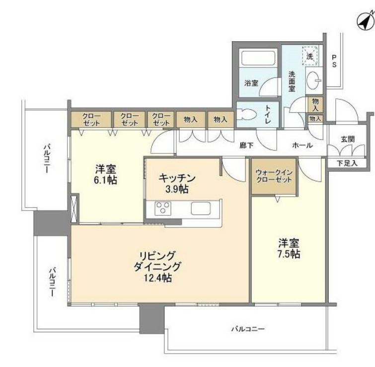 リガーレ日本橋人形町　1606号室　間取り