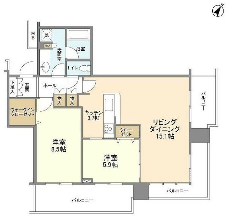 リガーレ日本橋人形町　2004号室　間取り