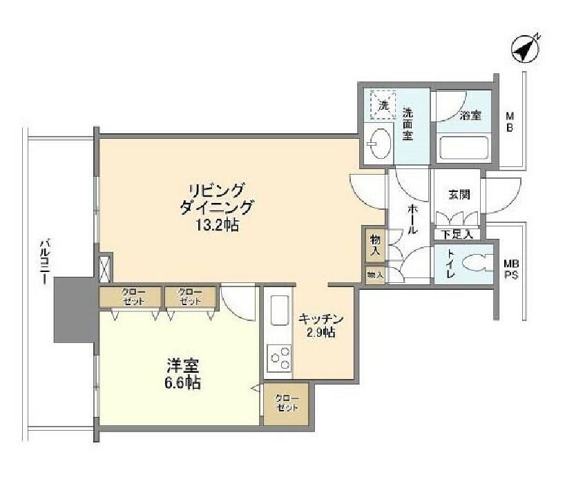 リガーレ日本橋人形町　3208号室　間取り