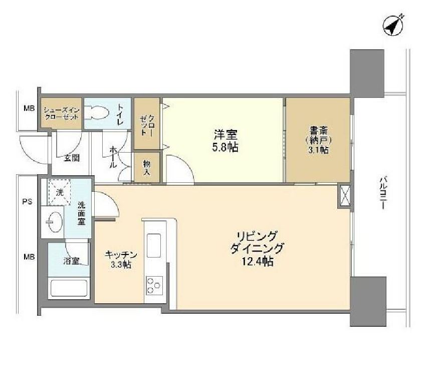 リガーレ日本橋人形町　1803号室　間取り