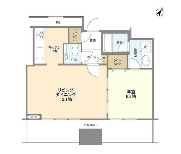 リガーレ日本橋人形町　3705号室　間取り