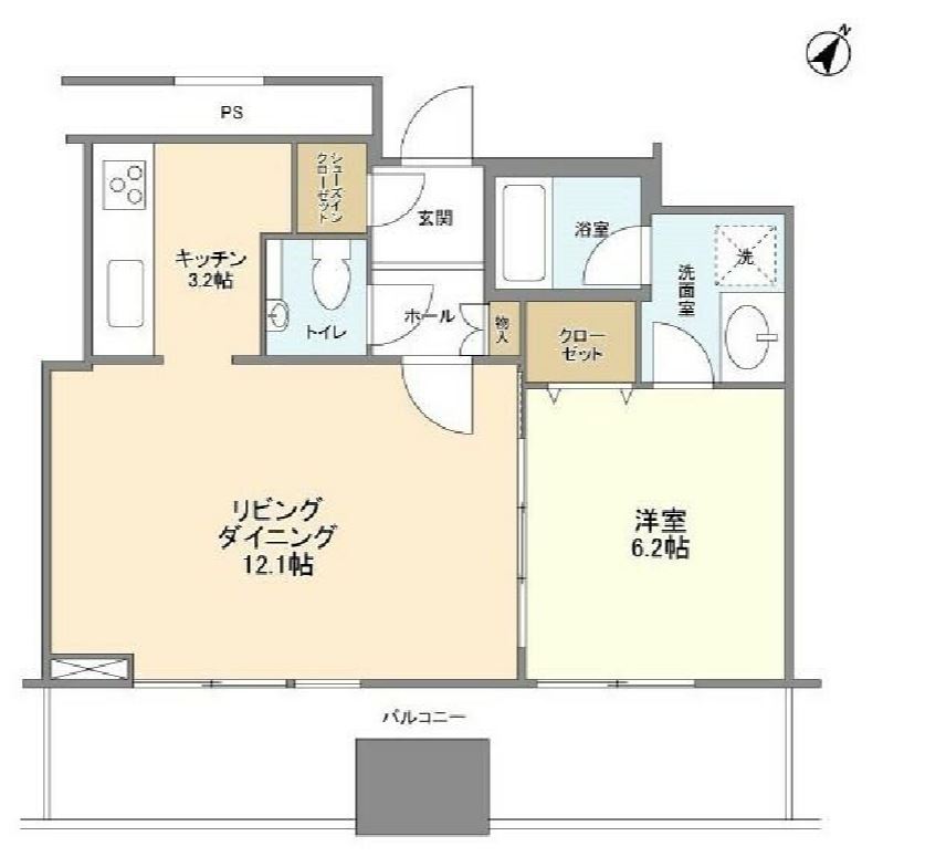 リガーレ日本橋人形町　3505号室　間取り