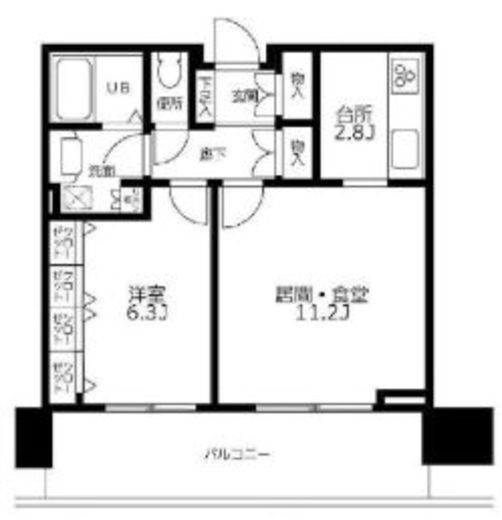 リガーレ日本橋人形町　1204号室　間取り