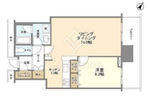 リガーレ日本橋人形町　2002号室　間取り