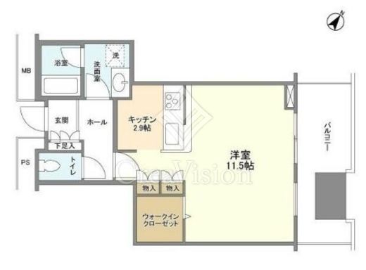 リガーレ日本橋人形町　3503号室　間取り