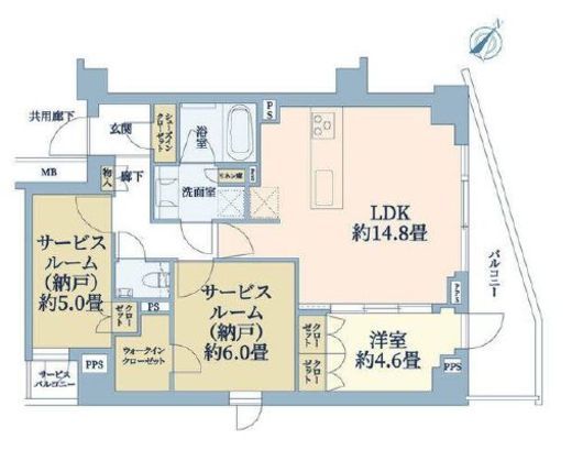 ディアナコート小石川播磨坂レジデンス　4F1号室　間取り