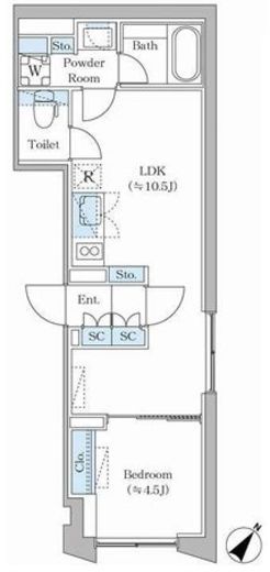 アローズ茗荷谷　102号室　間取り