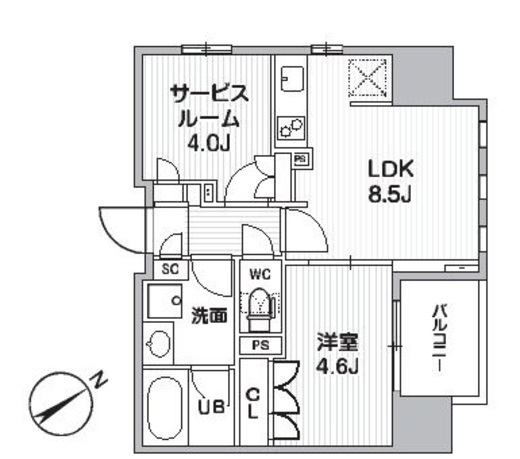 グランエール西日暮里NORTH　1403号室　間取り