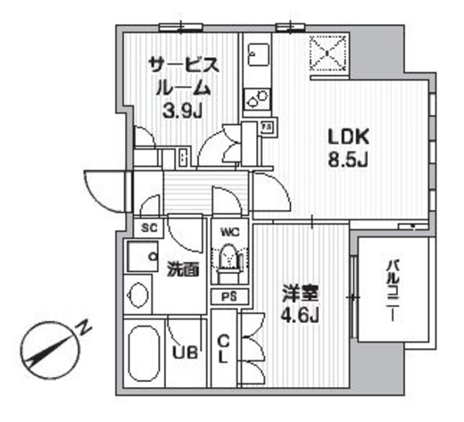 グランエール西日暮里NORTH　404号室　間取り